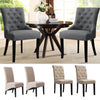 Linen Fabric Scroll High Back Kitchen Dining Room Chairs Upholstered Furnitures