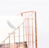 Electroplated Iron Rose Gold Book Holder Desktop Shelf File Magazine Storage