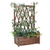 Solid Wood Lattice Planter Flowerpot Trellis Climbing Rectangular Plant Box Yard