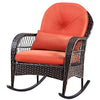 Outdoor Patio Rattan Chair Wicker Metal Rocking Armchair Garden Furniture Set