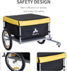 Folding Bicycle Cargo Storage Cart and Luggage Trailer with Hitch Black