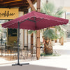 Garden Parasol Banana Cantilever Umbrella Crank Sun Shade Patio Outdoor W/ Base