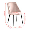 Set of 2 Pink Velvet Dining Chairs Kitchen Dinning Room Metal Leg Padded Modern