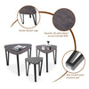 Scandinavian Nest of 3 Tables Tea Coffee Lamp Table Side End Table Metal Legs