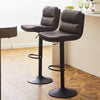 2x Barstools Set Faux Leather Soft Cushioned Bar Stool Metal Base Footrest Chair