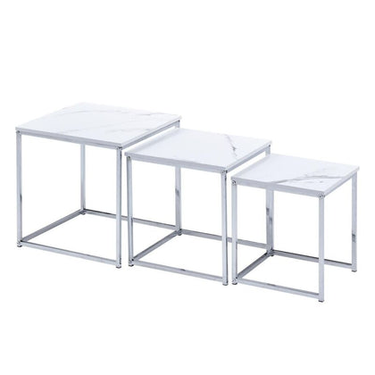 NICEME Nested Tables Set of 3, 3pcs Square Side Table End Table for Living Room