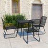 5 Piece Outdoor Dining Set Poly Rattan and Glass O6U0