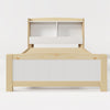 Kids Bed 3FT Single Size Bed Solid Pine Wooden Bed Frame w/Storage Headboard QF