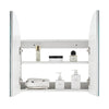 White Bathroom Mirror Cabinet Wall Mount Storage With Shelf 2 Door Cupboard