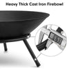 LEVEL Patio Outdoor Fire Pit 52cm Round Bowl Cast Iron LARGE Log Burner Heater