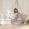 Hammock Macrame Swing Chair Home Garden Hanging Rope Seat with Tassels 160KG