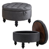 Round Chesterfield Deep Buttoned Pouffe Storage Ottoman Coffee Table Footstool