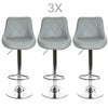 3 x Grey Bar Stools Faux Leather, Milan set of 3 Barstools Kitchen Breakfast Bar