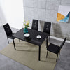 Modern Glass Dining Table and 4 Rhinestone Chairs Set Home Kitchen Furniture New