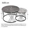 Round Coffee Table Set of 2 Side End Table Nesting Tables with Metal Frame BT