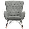 Grey Rocking Lounge Chair Relaxing Recliner Armchair Padded Seat Wooden Legs