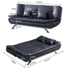 Black Faux Leather Sofa Bed Recliner Chair Sleeper Sofabed 3 Seater Couch Settee