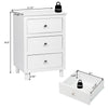 Bedside Table Nightstand of 3 Drawers Large End Table Bedroom Cabinet White