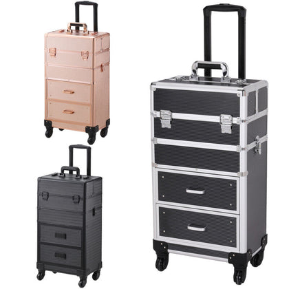 Large Beauty Makeup Hairdressing Cosmetic Storage Case Box Trolley Vanity Drawer