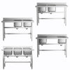 Kitchen SINK Commercial Catering 2/3 Bowl Workbench Prep Table Sink Basin Kit UK