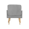 Retro Velvet Armchair & Footstool Upholstered Living Room Sofa Chair Wooden Leg