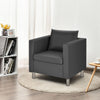 Single Sofa Chair PU Leather Leisure Single Armchair Couch Lounge Home W/ Pillow