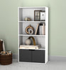 4 Tier Wooden Bookcase Cupboard with Doors Storage Shelving Display Cabinet Unit