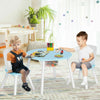 3PCS Kids Table and Chair Set Children Study Drawing Desk W/ Hidden Mesh Storage