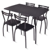 5-Piece Modern Dining Set Home Kitchen Table & 4 Chairs Set Steel Frame