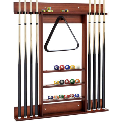 Billiards Pool Cue Rack Wall Mounted Billiard Stick Holder Made of Solid Pine