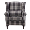 Fabric Padded Armchair High Wingback Occasional Accent Studded Chair Single Sofa