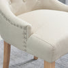 2x Accent Dining Chairs Fabric Upholstered Button Tufted Lounge Room Home Beige