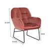 Industrial Style Velvet Armchair Leather Single Sofa Metal Frame Cushioned Chair