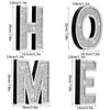 4PCS Independent Letters Home Glam Crystal Diamond Letters Silver Mirror Glass