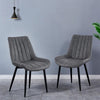 2pcs Faux Leather Dining Chairs Set Metal legs Restaurant Room Chair Lounge Home