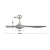 52" Ceiling Fans with Light Remote LED Tricolor Ceiling Lamp Dimmable 6 Speed UK