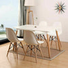 New White Eiffel Style Breakfast Dining Chair Seat Wooden Leg Home Office Garden