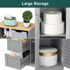 Bathroom Storage Cabinet Wooden Cupboard Multipurpose 4 Drawer 3 Shelves UK