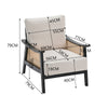 Wooden Frame Armchair Mid Century Style Accent Chair Leisure Sofa Rattan Armrest