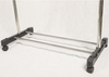 Adjustable Single Garment Rack Silver Portable Clothes Hanging Rail Stand