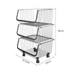 Large Stackable Metal Wire Basket Trolley Rack Kitchen Fruit Vegetable Storages