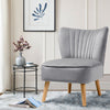 Occasional Armchair Velvet Upholstered Shell Back Accent Chair Seat Wooden Legs