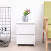 Modern Bedside Table Cabinet Nightstand Bedroom Furniture Storage w/2 Drawers