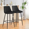 2X Modern Bar Stools Velvet Breakfast Stool Kitchen Pub Chair Metal Leg