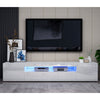 Large 200cm TV Unit Cabinet Stand Front High Gloss Doors Matt Body RGB LED Light