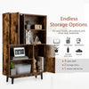 Wooden Storage Cabinet 4-Tier Bookshelf Cupboard Tall Sideboard Display Rack