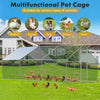 6X3M Spire-Shaped Chicken Coop Galvanized Metal Rabbit Hutch Walk-in Dog Pen Run