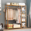 6 Tier Bamboo Garment Rack Storage Shelves Clothes Hanging Wardrobe Closet Stand