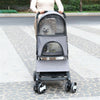 Foldable Pet Stroller Cat Dog Cage 4 Wheel Pushchair Travel Carrier Jogging Cart