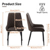 2x Faux Leather Soft Padded Dining Chairs Set Metal legs Restaurant Chair Brown